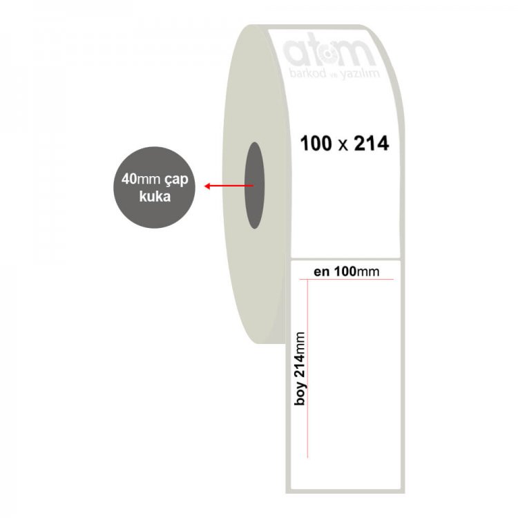 100mm x 214mm Silvermat Etiket (Sticker)