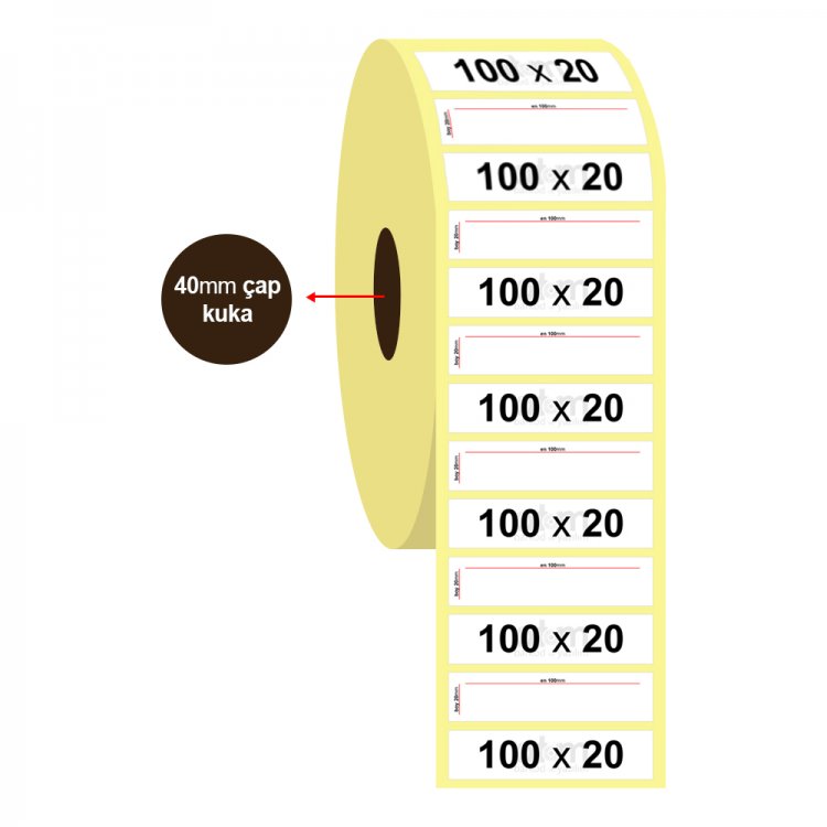 100mm x 20mm Termal Etiket (Sticker)