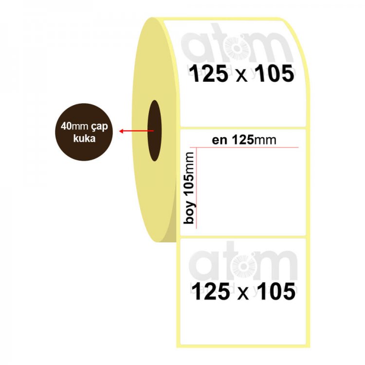 125mm x 105mm Lamine Termal Etiket (Sticker)