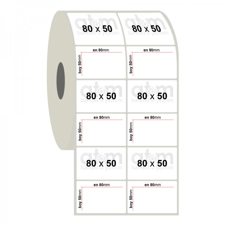 80mm x 50mm 2'li PP Şeffaf Etiket (Sticker)