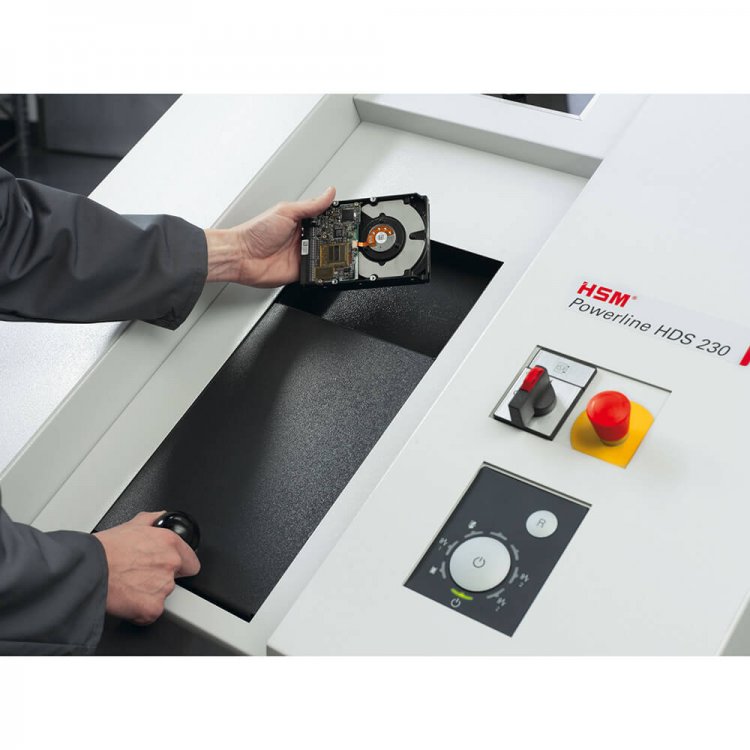 HSM HDS 230 Model Çapraz-Parçacık Kesim Harddisk İmha Makinesi
