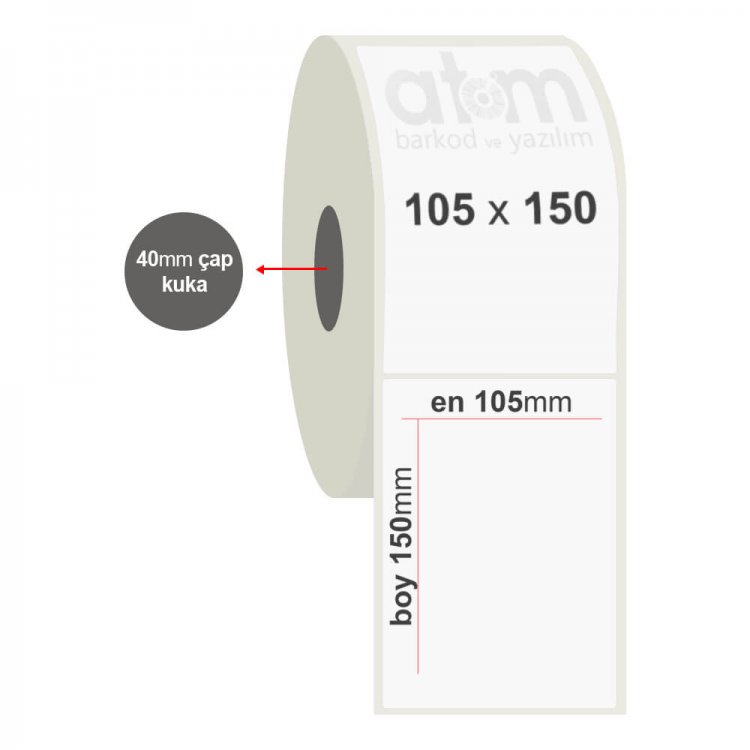 105mm x 150mm PP Opak Etiket (Sticker)