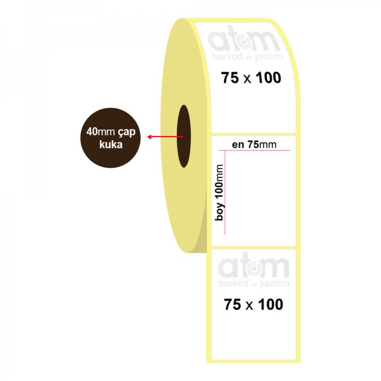75mm x 100mm Termal Etiket (Sticker)