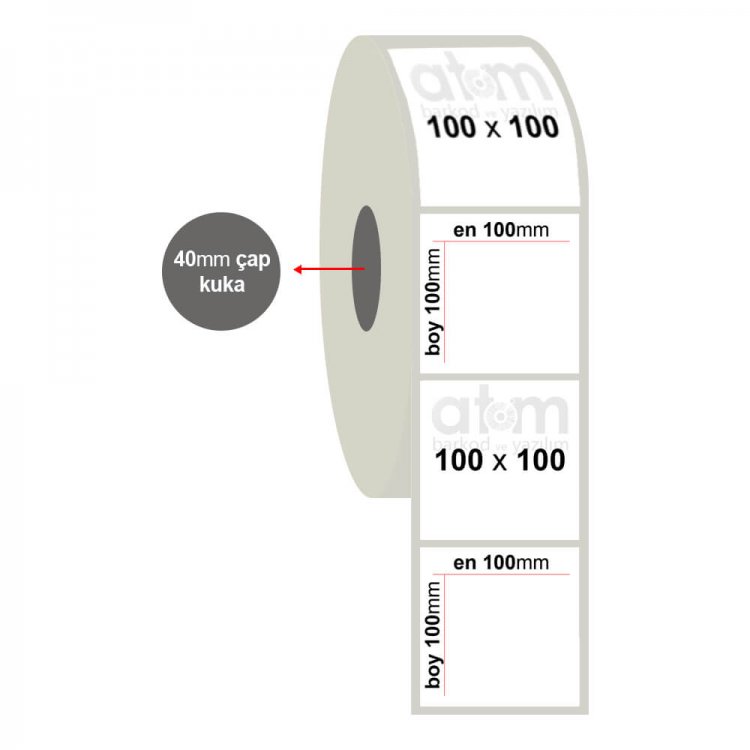 100mm x 100mm Silvermat Etiket (Sticker)