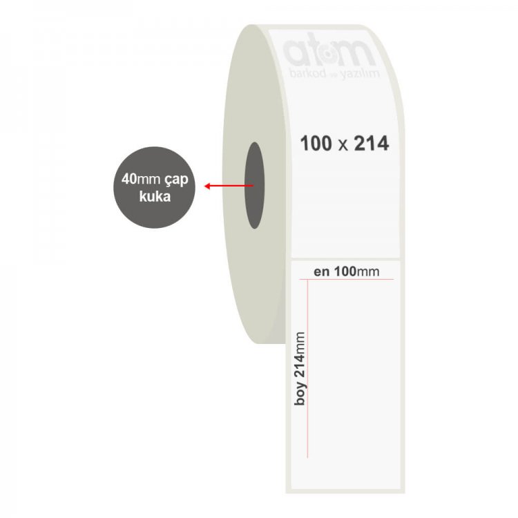 100mm x 214mm PP Opak Etiket (Sticker)