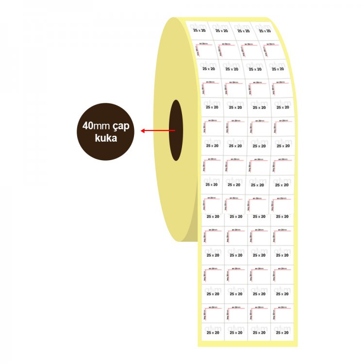 25mm x 20mm  4 lü Bitişik Silvermat Etiket (Sticker)
