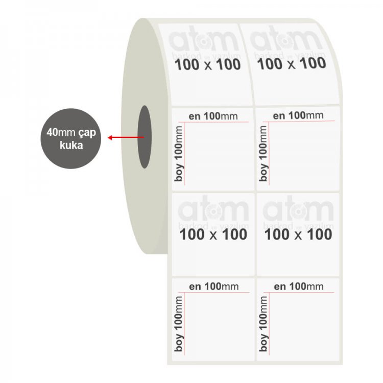100mm x 100mm 2'li PP Şeffaf Etiket (Sticker)