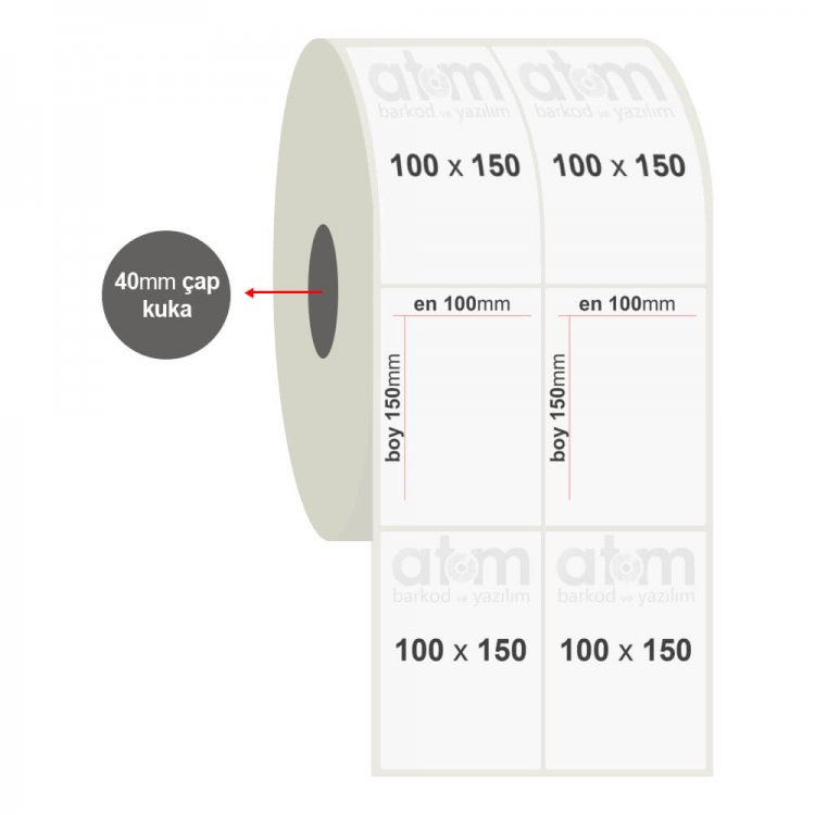 100mm x 150mm 2'li PP Opak Etiket (Sticker)