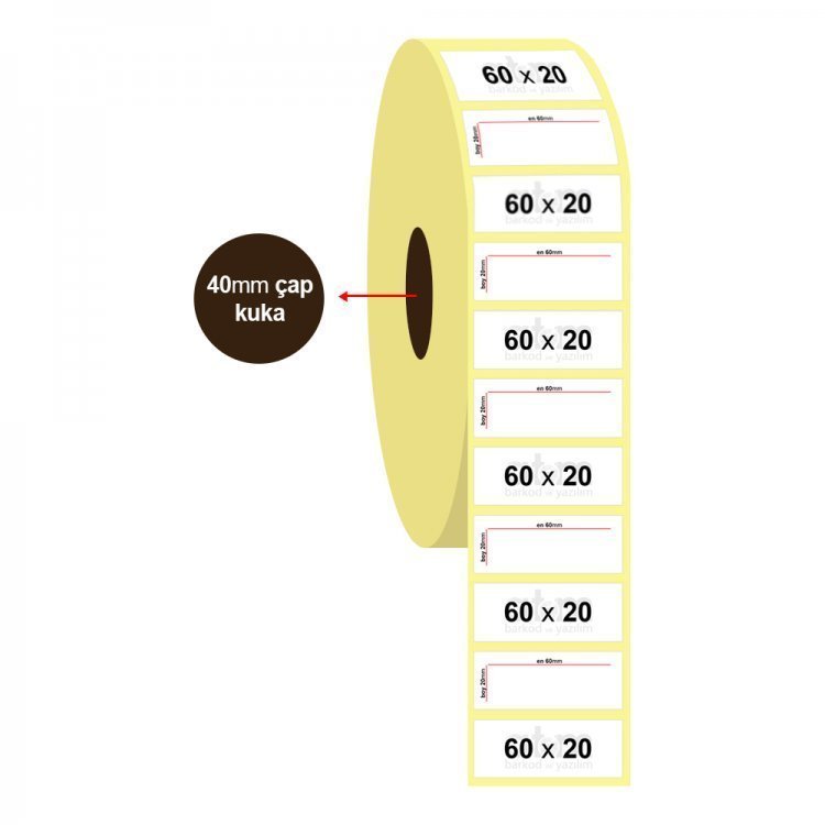 60mm x 20mm Silvermat Etiket (Sticker)